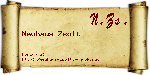 Neuhaus Zsolt névjegykártya